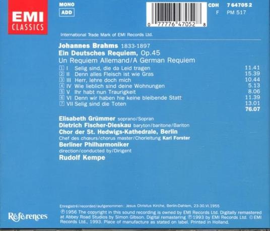 Un Requiem tedesco (Ein Deutsches Requiem) - CD Audio di Johannes Brahms - 2