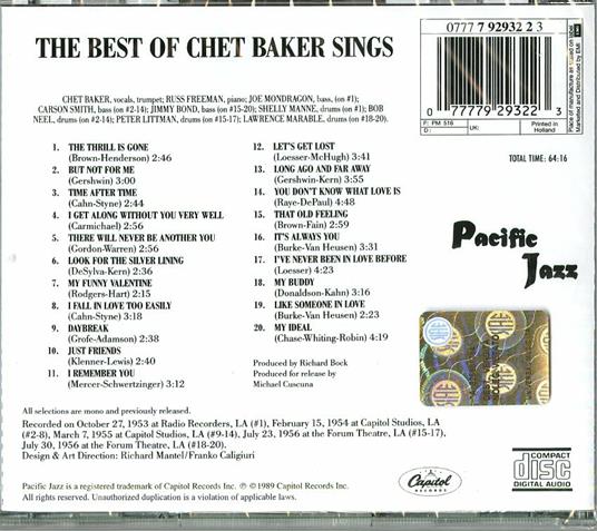 The Best of Chet Baker Sings - CD Audio di Chet Baker - 2