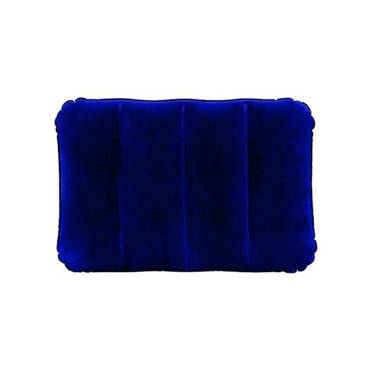 Cuscino Floccato Blu Gonfiabile da Campeggio Camping Cm 43X28X9 Intex 68672