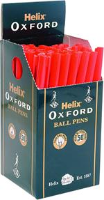 Helix Oxford PB1025 - Penna a sfera, confezione da 50 pezzi, colore: blu