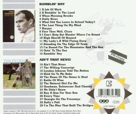Ramblin' Boy. Ain't That - CD Audio di Tom Paxton - 2
