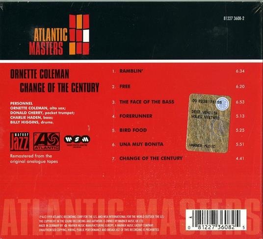 Change of the Century - CD Audio di Ornette Coleman - 2