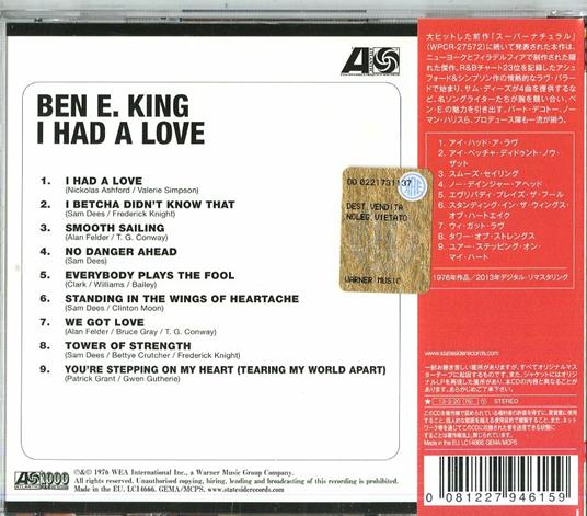 I Had a Love - CD Audio di Ben E. King - 2