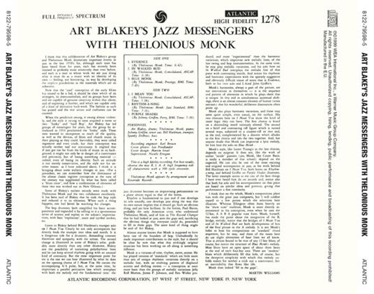 Art Blakey's Jazz Messengers with Thelonious Monk (Japan 24 Bit) - CD Audio di Art Blakey & the Jazz Messengers - 2