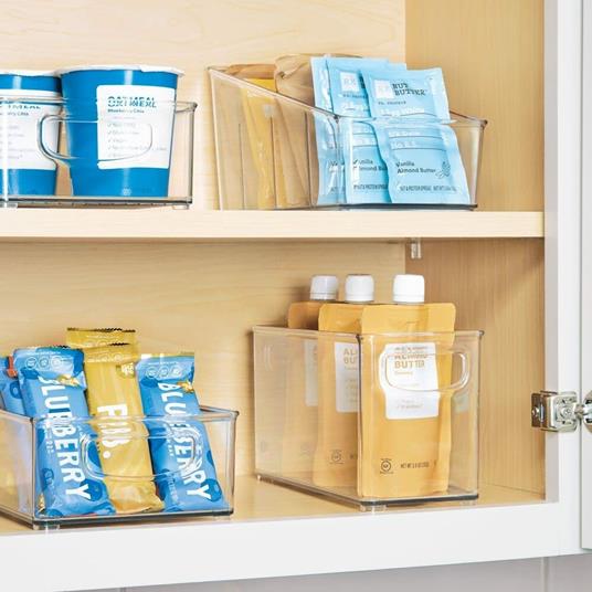 IDesign Organizer Cassetti, Organizer Cucina Dalla Serie Di Rosanna Pansino Organizer Bagno In Plastica Riciclata Con Apertura Frontale E Coperchio Trasparente E Bianco 59111109