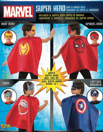 Rubies: Set Mantello E Maschera Super Hero Marvel