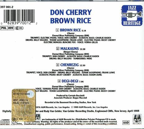 Brown Rice - CD Audio di Don Cherry - 2