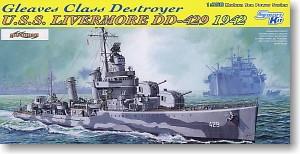 Dragon Models: 1/350 U.S.S. Livermore Dd-429 Gl. Cl Destroyer 1942 (8/22) *
