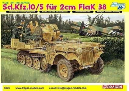 Modellino Dragon 6676 Sd.Kfz.10/5 Fur 2Cm Flak 38 Kit 1:35 Mezzi Militari