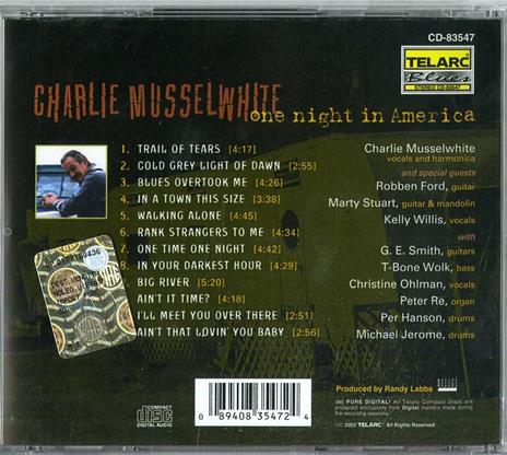 One Night in America - CD Audio di Charlie Musselwhite - 2