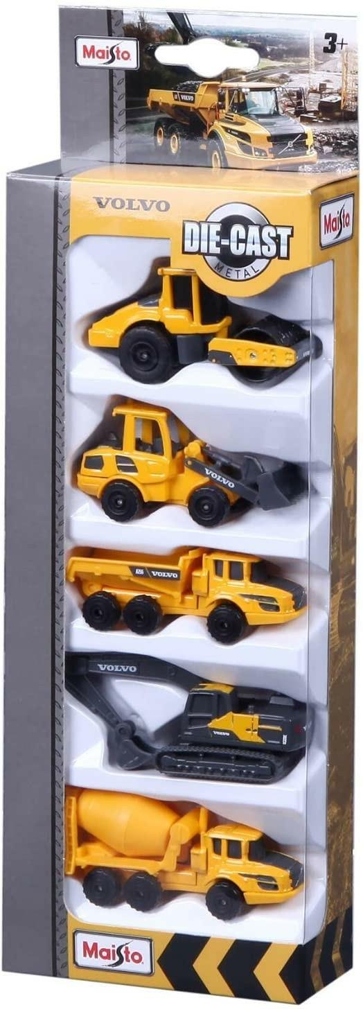 Blister Volvo Die Cast Metal 5 Mezzi Da Lavoro