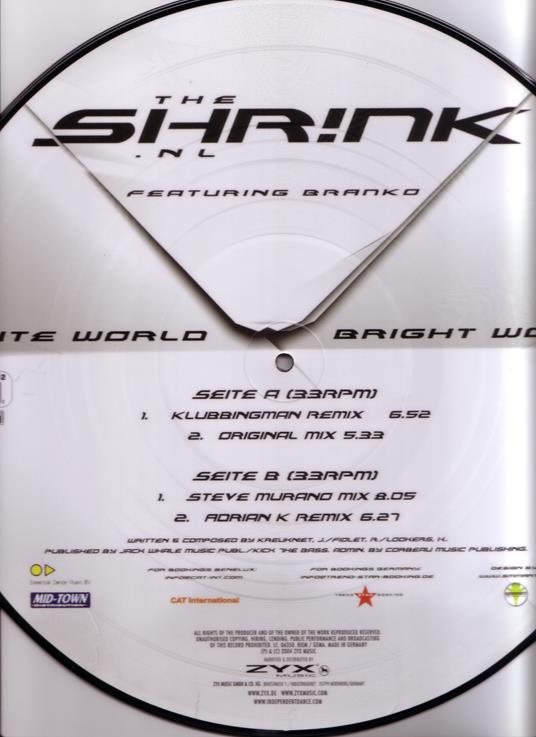 Shrink Feat.Branko - White World, Bright World (12") - Vinile LP