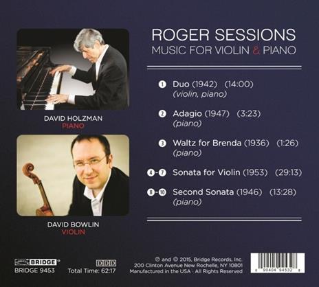 Music For Violin & Piano - CD Audio di Roger Sessions - 2