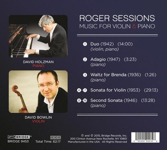 Music For Violin & Piano - CD Audio di Roger Sessions - 2