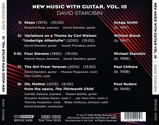 New Music with Guitar vol.10 - CD Audio di David Starobin - 2