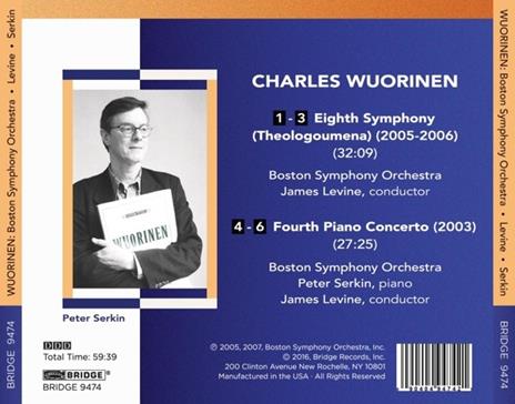 Eighth Symphony-Fourth Piano Concerto - CD Audio di Charles Wuorinen - 2