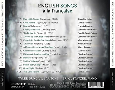 English Songs A La Francaise - CD Audio di Tyler Duncan - 2