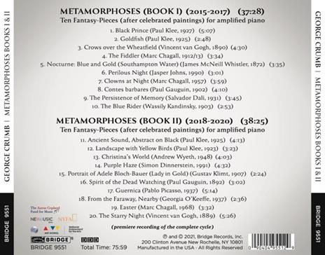 George Crumb. Metamorphoses, Book I And Ii - CD Audio di Marcantonio Barone - 2