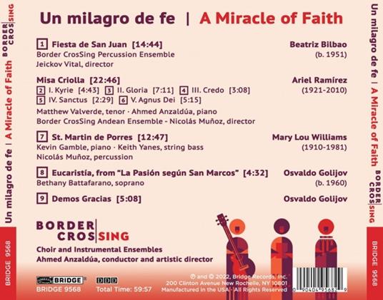 Un Milagro De Fe - A Miracle Of Faith - CD Audio di Border Crossing - 2
