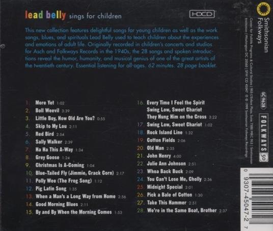 Sings for Children - CD Audio di Leadbelly - 2