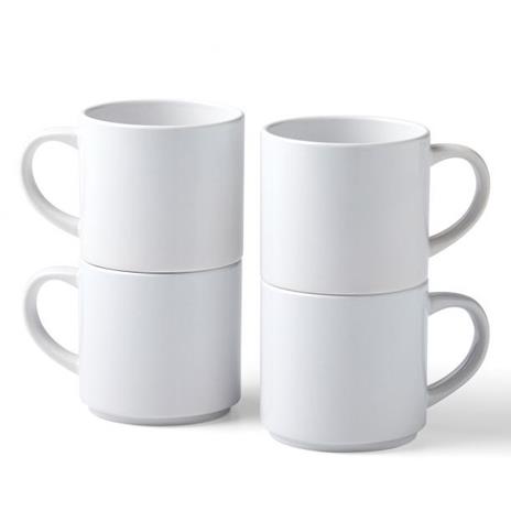 Cricut Stackable Ceramic, White-10 oz/300 ml (4 ct) Mug Blanks, White