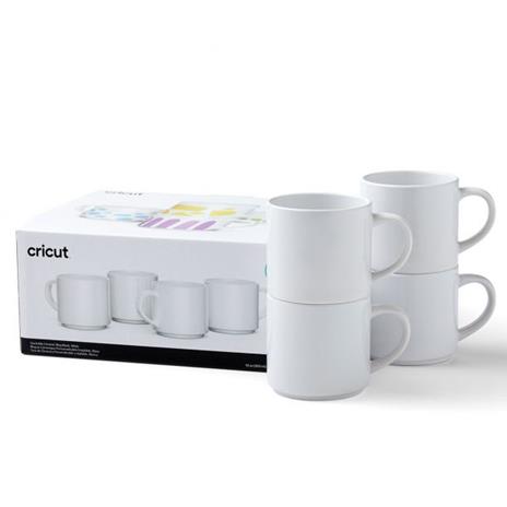 Cricut Stackable Ceramic, White-10 oz/300 ml (4 ct) Mug Blanks, White - 2