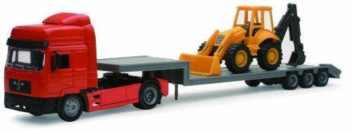 Camion Man F2000 Lowboy W/ Backhoe Loader 1:43 Model Ny15393