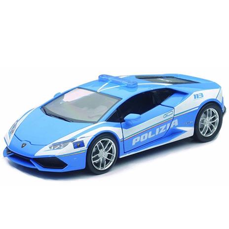 Modellino Die Cast Macchina Lamborghini Huracan Lp 610-6 Polizia 1:24 Azzurro - 2