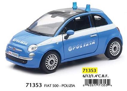 Modellino Auto Fiat 500 Polizia Scala 1 24 New Ray 71353 71353