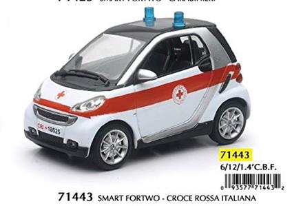 Newray Smart Fortwo Croce Rossa Italiana Volontariato Modellino Auto 1:24. 71443
