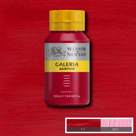 Winsor & Newton Series 1 - Flacone di colore acrilico Galeria da 500 ml, con tappo erogatore, colore: Cremisi - 2
