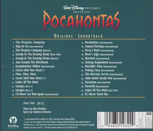 Pocahontas (English Version) (Colonna sonora) - CD Audio - 2