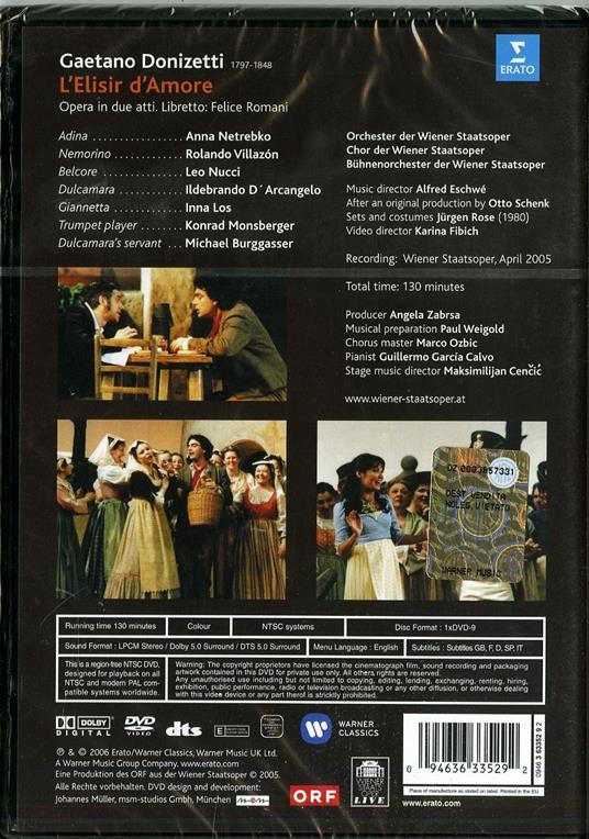 Gaetano Donizetti. L'elisir d'amore (DVD) - DVD di Gaetano Donizetti,Anna Netrebko - 2