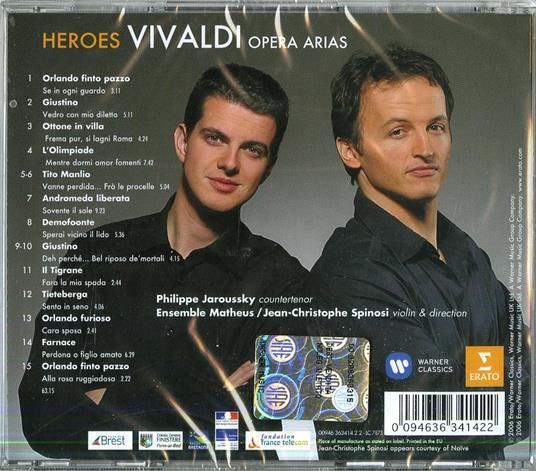 Heroes. Arie di Vivaldi - CD Audio di Antonio Vivaldi,Philippe Jaroussky,Jean-Christophe Spinosi,Ensemble Matheus - 2