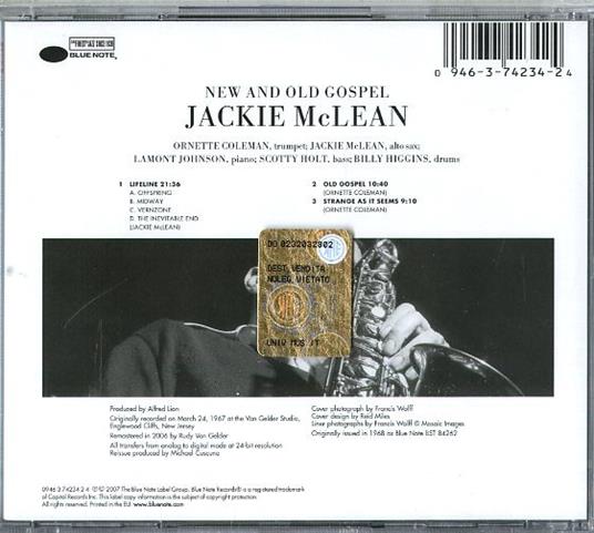 New and Old Gospel (Rudy Van Gelder) - CD Audio di Jackie McLean - 2