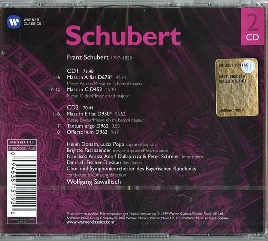3 Masses - Tantum Ergo - CD Audio di Franz Schubert - 2