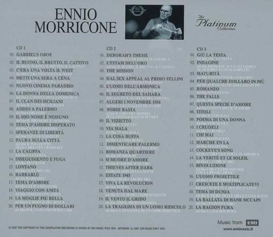 Oscar alla carriera 2007. The Platinum Collection (Colonna sonora) - CD Audio di Ennio Morricone - 2