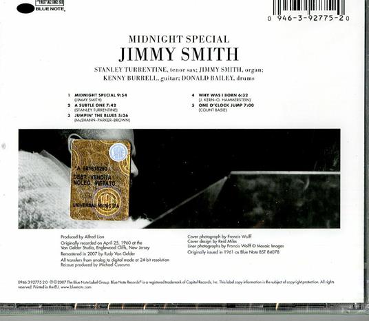 Midnight Special (Rudy Van Gelder) - CD Audio di Jimmy Smith - 2