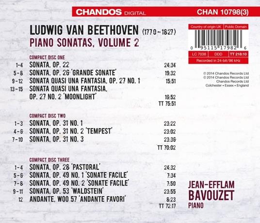 Sonate per pianoforte vol.2 - CD Audio di Ludwig van Beethoven,Jean-Efflam Bavouzet - 2