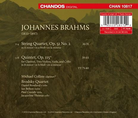 Quartetto per Archi N.2 - Quintetto Con Clarinetto - CD Audio di Johannes Brahms - 2