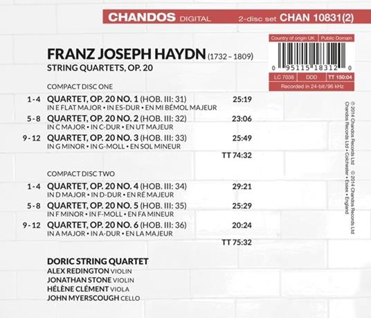 Quartetti per Archi vol.1 - CD Audio di Franz Joseph Haydn,Doric String Quartet - 2