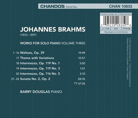 Opere per pianoforte vol.3 - CD Audio di Johannes Brahms - 2