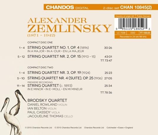 Quartetti per Archi - CD Audio di Alexander Von Zemlinsky,Brodsky Quartet - 2