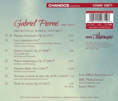 Integrale delle opere orchestrali vol.2 - CD Audio di BBC Philharmonic Orchestra,Jean-Efflam Bavouzet,Gabriel Pierné,Juanjo Mena - 2
