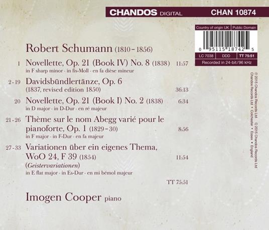 Imogen Cooper Plays - CD Audio di Robert Schumann,Imogen Cooper - 2