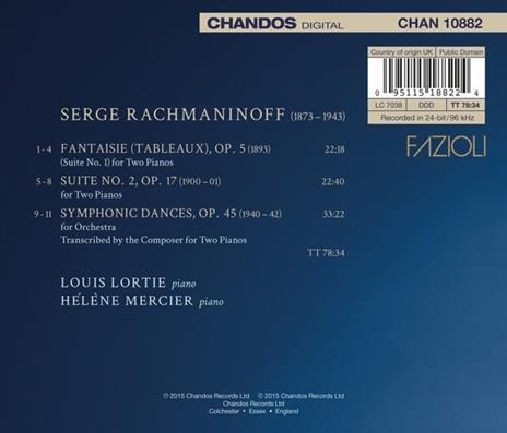 Opere per pianoforte a quattro mani - CD Audio di Sergei Rachmaninov,Louis Lortie,Hélène Mercier - 2