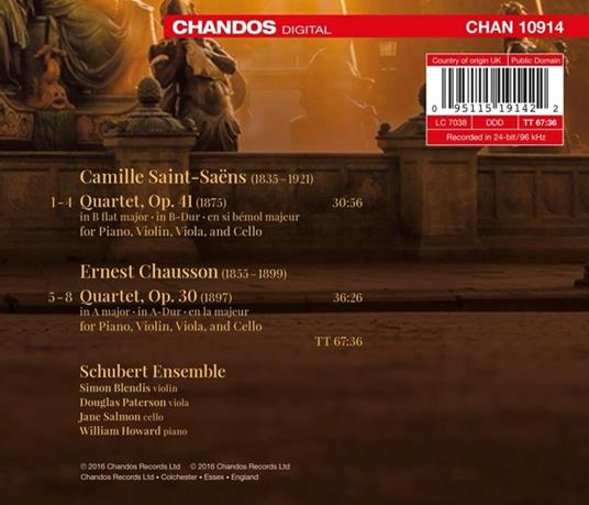 Piano Quartets - CD Audio di Schubert Ensemble - 2