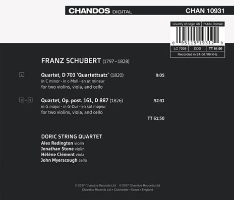 Quartetti per archi - CD Audio di Doric String Quartet - 2