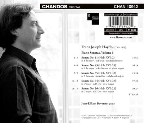 Sonate per pianoforte vol.6 - CD Audio di Franz Joseph Haydn,Jean-Efflam Bavouzet - 3