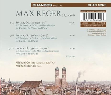 Sonate per Clarinetto - CD Audio di Max Reger - 2
